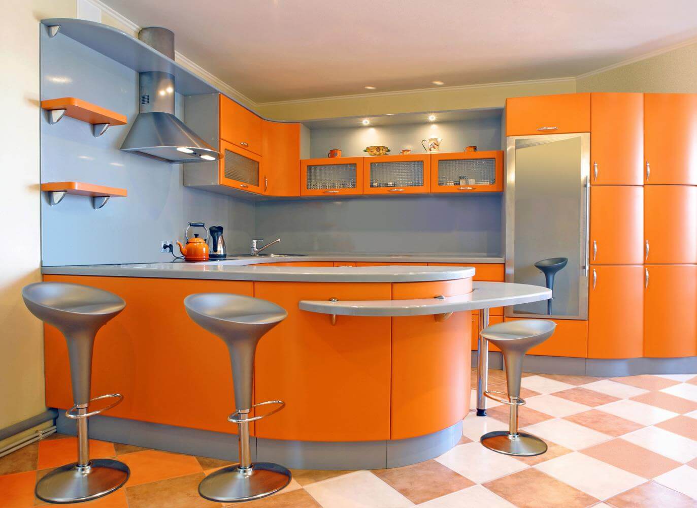 orange-modern-kitchens