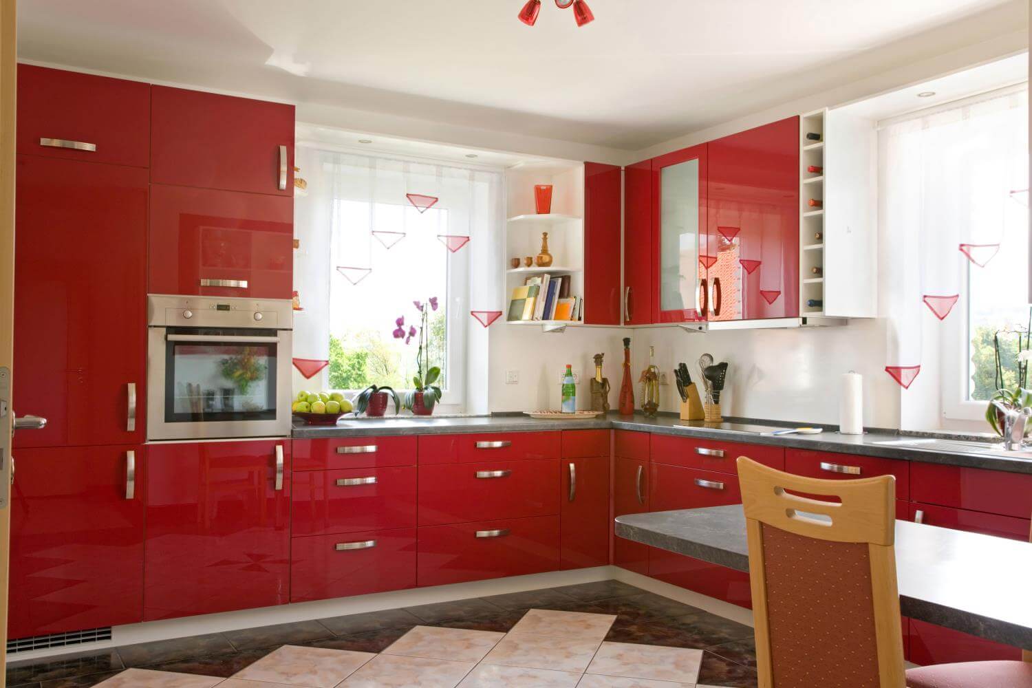 red-modern-kitchens