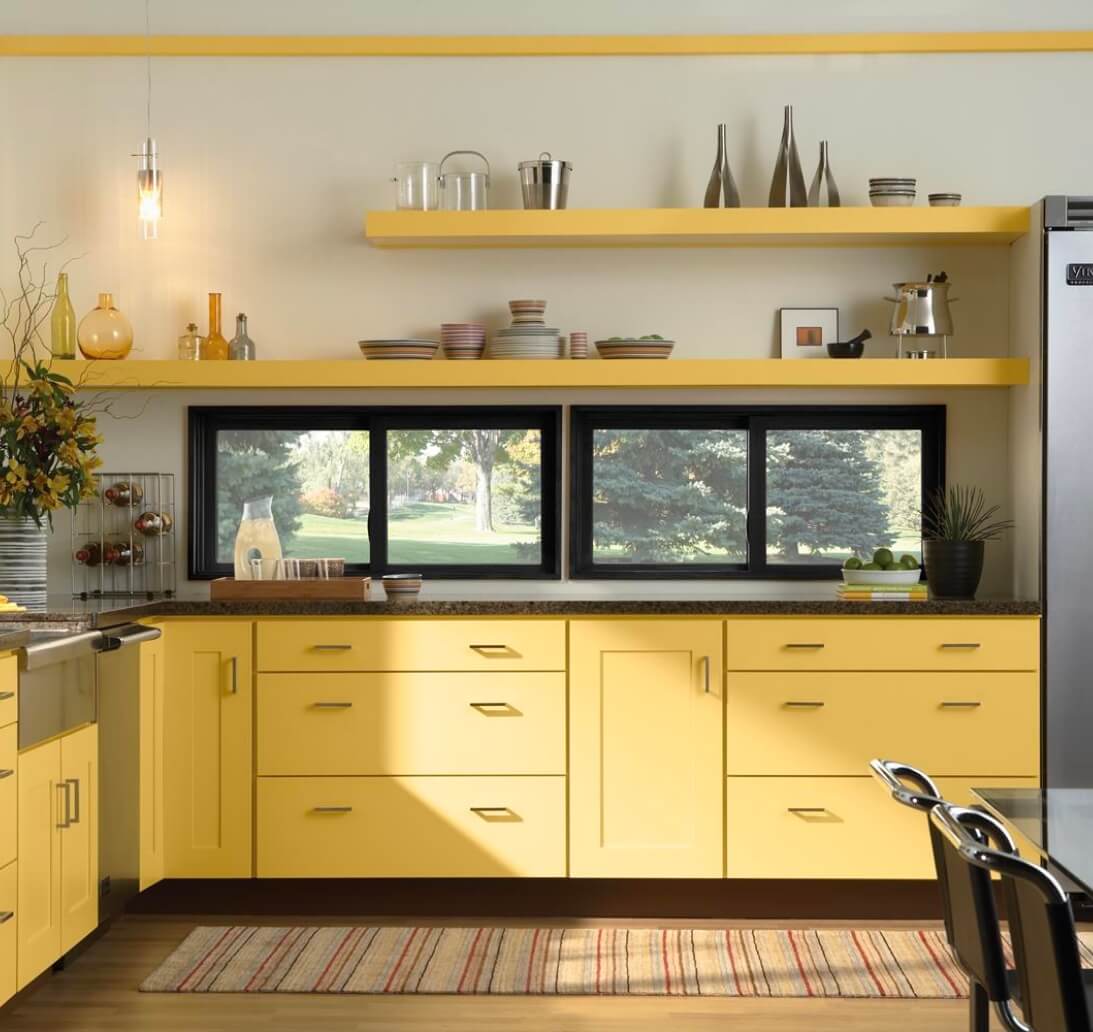 twidwell cabinets modern yellow kitchen